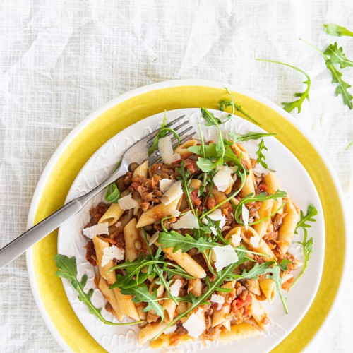 Vegetarisch recept penne met pastasaus GrandItalia
